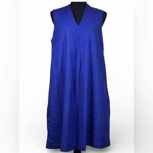 Tommy Bahama Mazarine Blue Sleeveless Dress with Pockets, Size Medium
